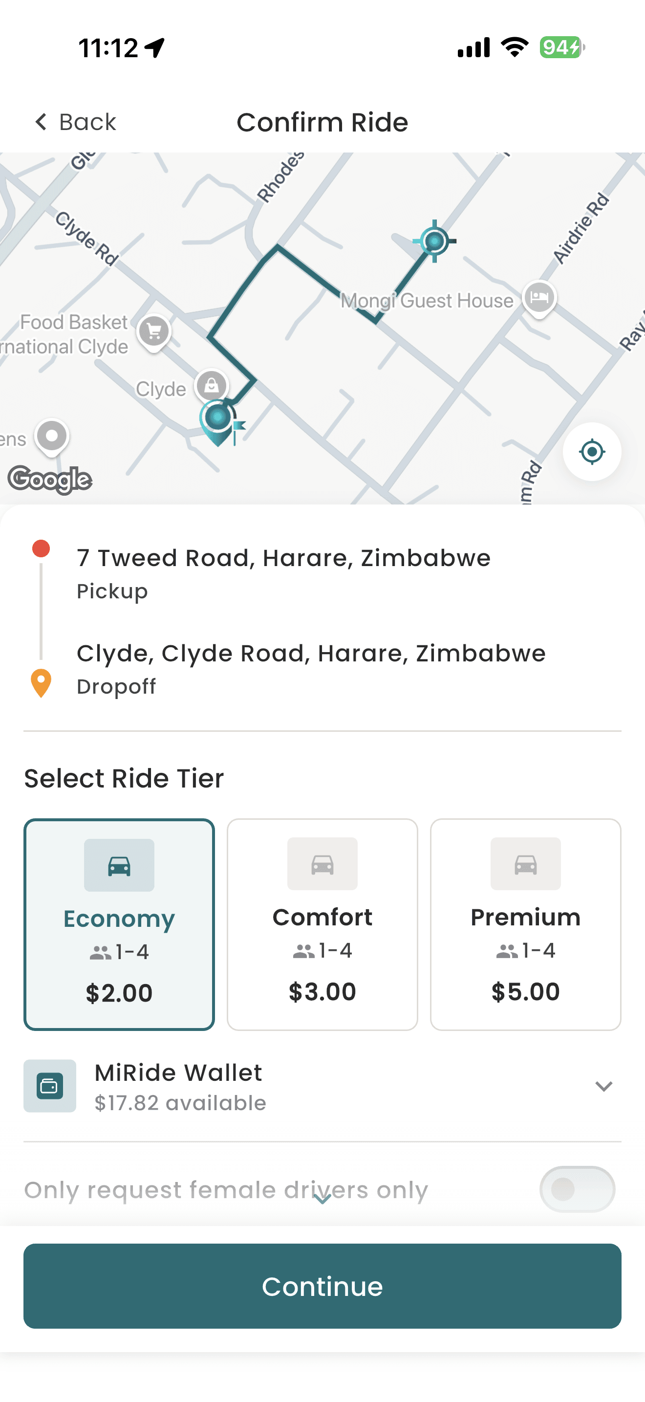 MiRide app: Book a ride in seconds